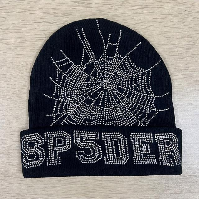 Sp*der Rhinestone Beanie Hat