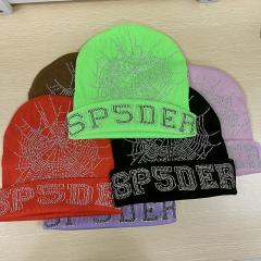 Sp*der Rhinestone Beanie Hat