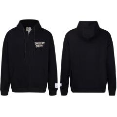 Gallery Dept Basic Clean Fits Zipped Hoodie Black Gray Dark Gray