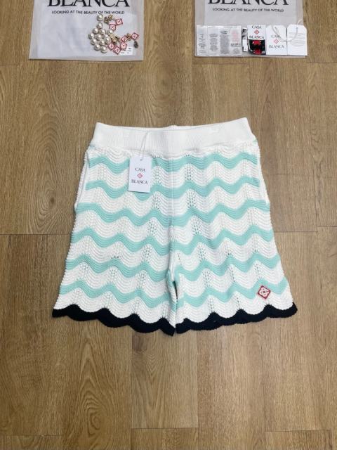 1:1 Quality Casa Vintage Pearl Button Ripple Cutout Knit Polo Shirt & Shorts Set