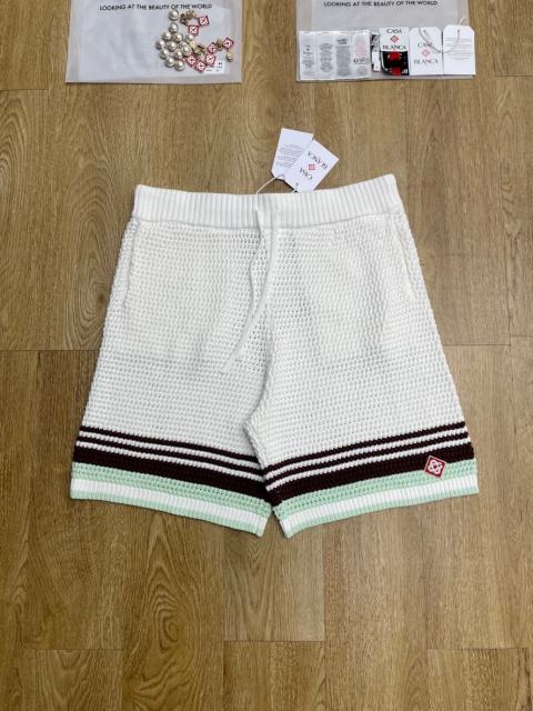 1:1 Quality Casa Vintage Pearl Button Ripple Cutout Knit Polo Shirt & Shorts Set