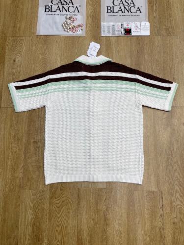 1:1 Quality Casa Vintage Pearl Button Ripple Cutout Knit Polo Shirt & Shorts Set