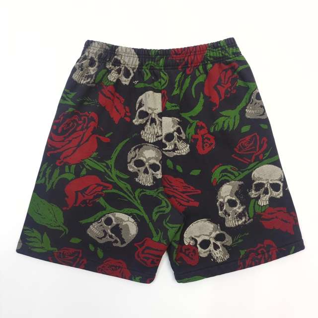 1:1 quality version 28219056 Rose Skull Printed shorts
