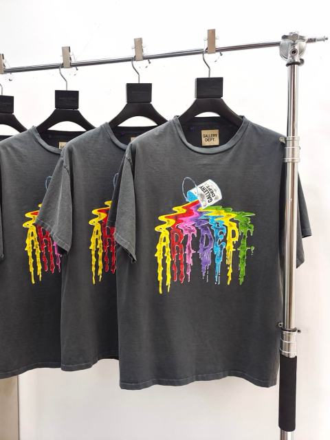 1:1 quality version Gallery Dept Colored ink bucket printed washed Tee