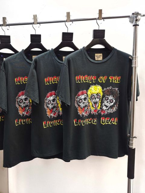 1:1 quality version Gallery Dept Colorful Hair Skull Print Washed Version Tee