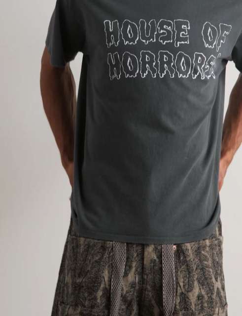 1:1 quality Gallery Dept Haunted House Letter Print Washed Version Tee