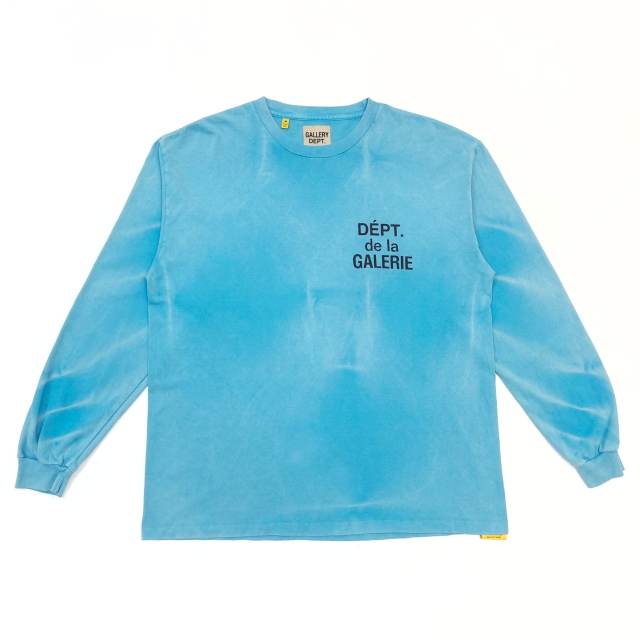 1:1 Quality Gallery Dept Black lettering water ripple print Long Sleeve T-Shirt