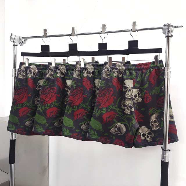 1:1 quality version 28219056 Rose Skull Printed shorts