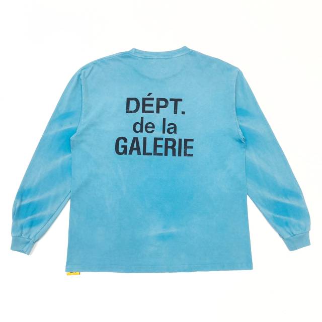 1:1 Quality Gallery Dept Black lettering water ripple print Long Sleeve T-Shirt