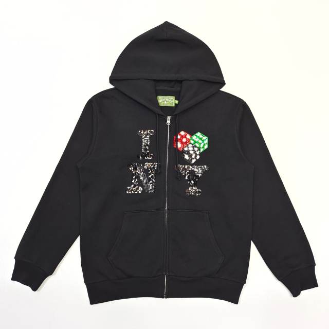 1:1 Quality Gallery Dept Beaded NY Dice Print Zipper Hoodie 3 colors