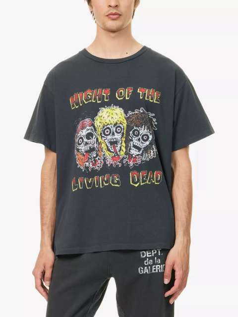 1:1 quality version Gallery Dept Colorful Hair Skull Print Washed Version Tee