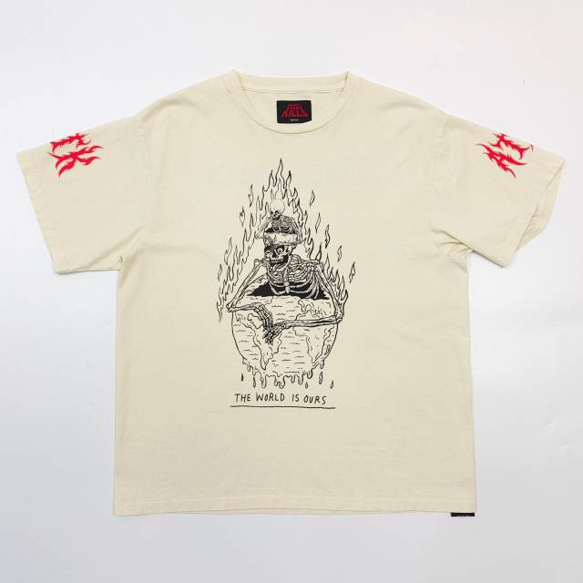1:1 quality version Gallery Dept Skull Globe Sanskrit Letter Print Tee