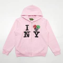 1:1 Quality Gallery Dept Beaded NY Dice Print Zipper Hoodie 3 colors