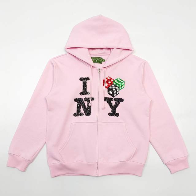 1:1 Quality Gallery Dept Beaded NY Dice Print Zipper Hoodie 3 colors