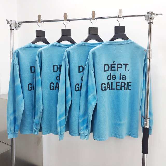 1:1 Quality Gallery Dept Black lettering water ripple print Long Sleeve T-Shirt