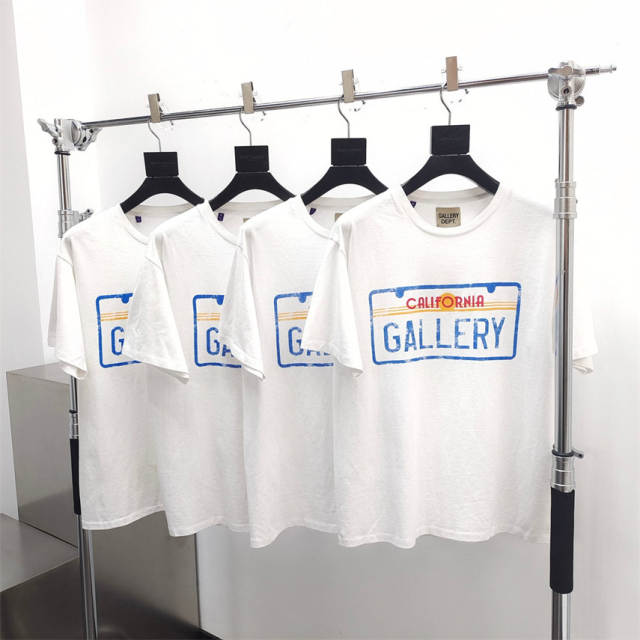 Gallery Dept 1:1 quality version Blue License Plate Print Tee