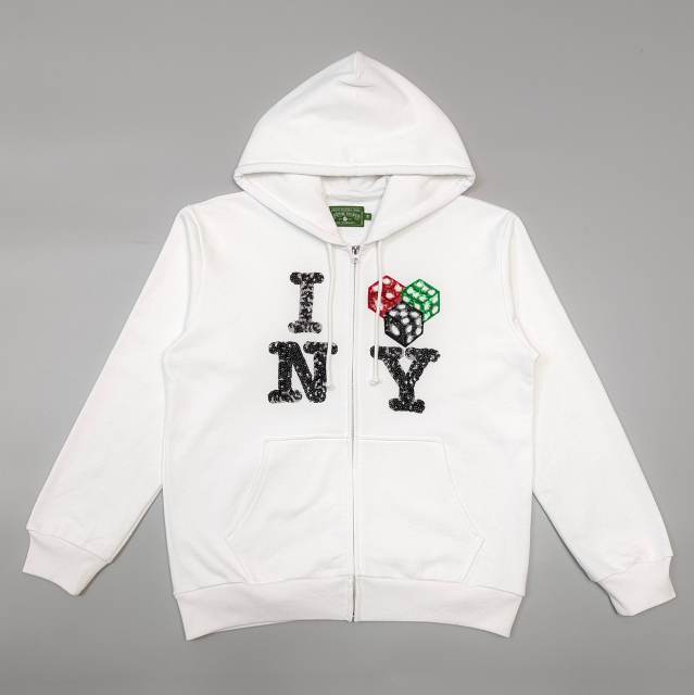 1:1 Quality Gallery Dept Beaded NY Dice Print Zipper Hoodie 3 colors