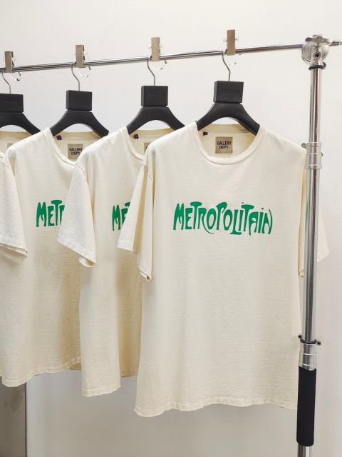 1:1 quality version Gallery Dept Chest Green Letter Print Tee