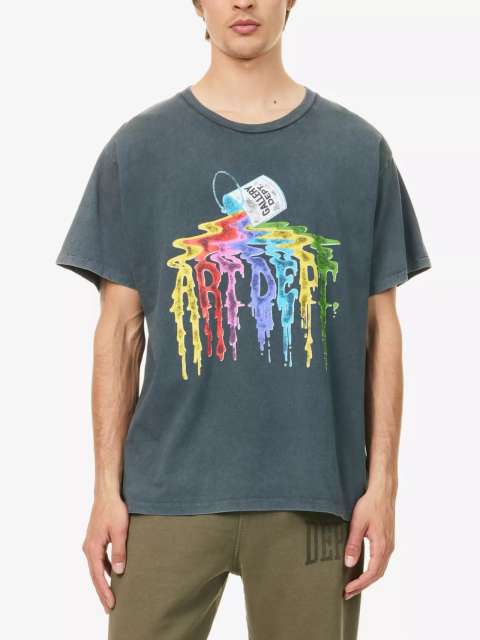 1:1 quality version Gallery Dept Colored ink bucket printed washed Tee