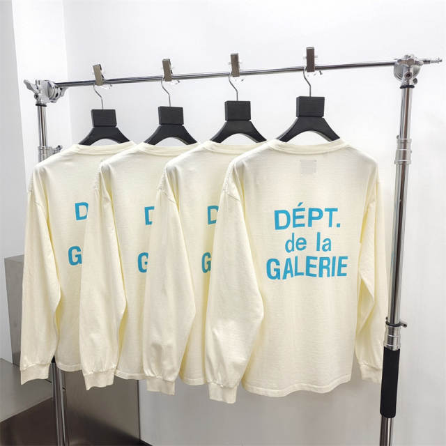 Gallery Dept 1:1 quality version Chest Pocket French Letter Logo Long Sleeve T-Shirt 3 colors