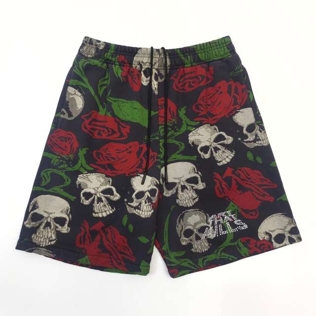 1:1 quality version 28219056 Rose Skull Printed shorts