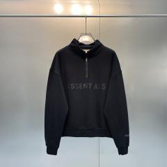 Fear of God Half Zipper Essentials Crewneck Sweatshirt (Black/Gray/Beige/Khaki)