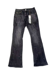 1:1 quality version Pearl embellished pleated jeans 28474810