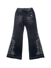 1:1 quality version  Line Embroidered Rhinestone Micro-Flared Jeans 2 colors 28624541