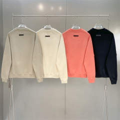 Essentials Fog Fear of God back Rubber Small Logo Crewneck Sweatshirt 4 Colors (Khaki/Black/Pink/Beige)