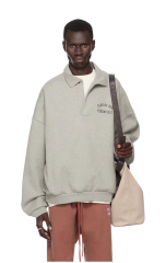 1:1 quality version 28434022 BACK TO SCHOOL Fleece Logo printed collar polo hoodie 2 colors