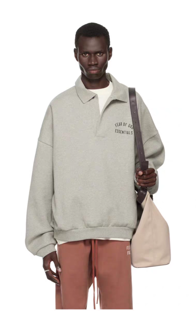 1:1 quality version 28434022 BACK TO SCHOOL Fleece Logo printed collar polo hoodie 2 colors