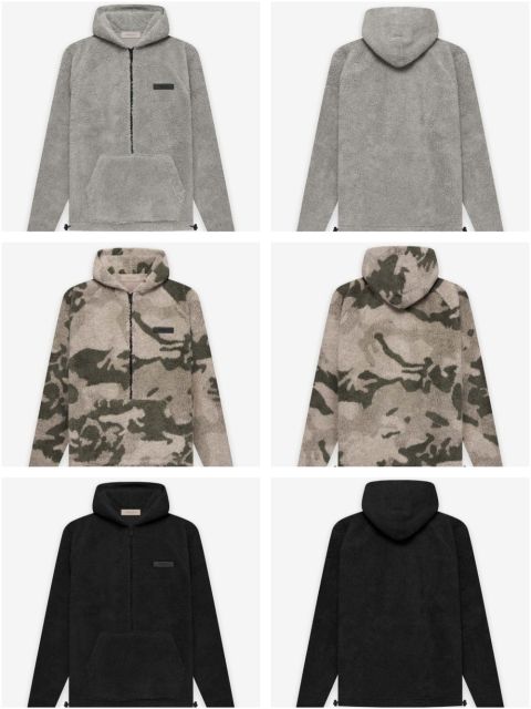 1:1 quality version Logo Labeled fleece lamb wool half-zip Hoodie 3 colors