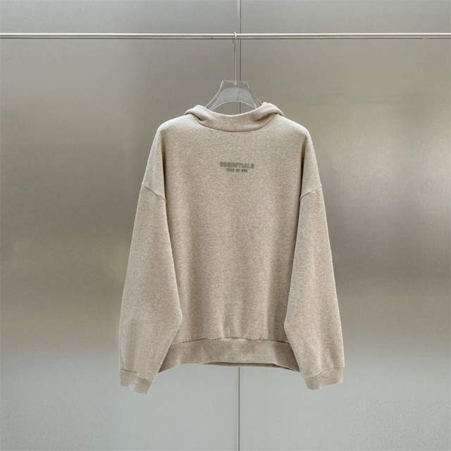 Essentials Fog Fear of God Small Rubber Logo Hoodies 4 Colors (Black/Burgundy/Green/Beige)