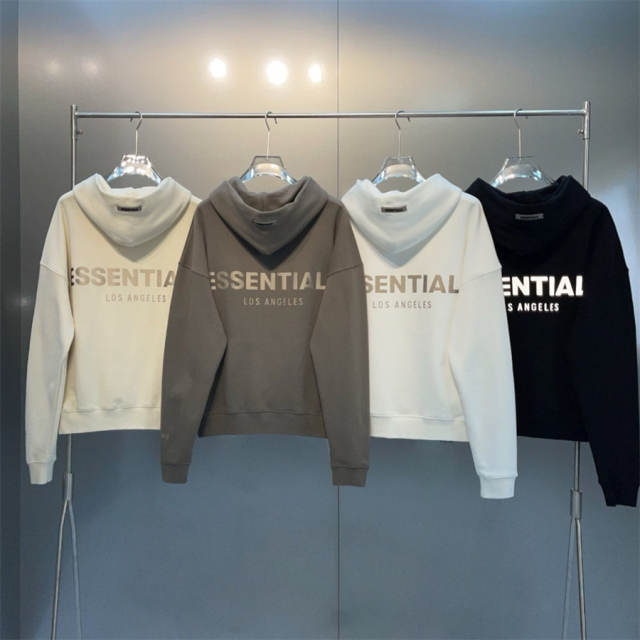 Fear of God Essentials 3M Reflective Los Angels Hoodie (Beige Brown Black White)