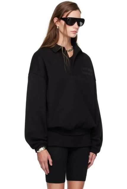 1:1 quality version 28434022 BACK TO SCHOOL Fleece Logo printed collar polo hoodie 2 colors