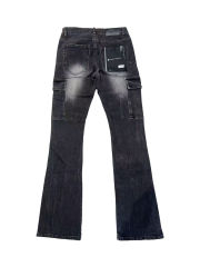 1:1 quality version Washed black Cargo Flared Jeans 28485584