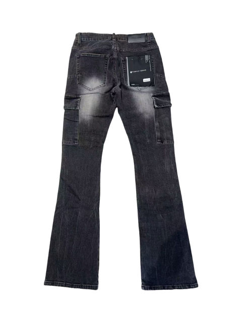 1:1 quality version Washed black Cargo Flared Jeans 28485584