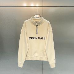 Fear of God Half Zipper Essentials Crewneck Sweatshirt (Black/Gray/Beige/Khaki)