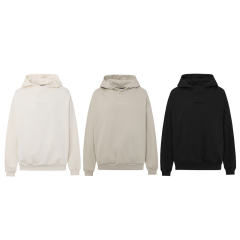 Fog Essentials Silicone Logo Fleece-Lined Loose Casual Hoodie