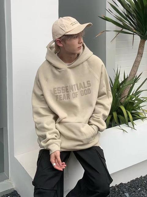 Fog Fear of God back Rubber Logo Hoodies 4 Colors (Black/Burgundy/Green/Beige)