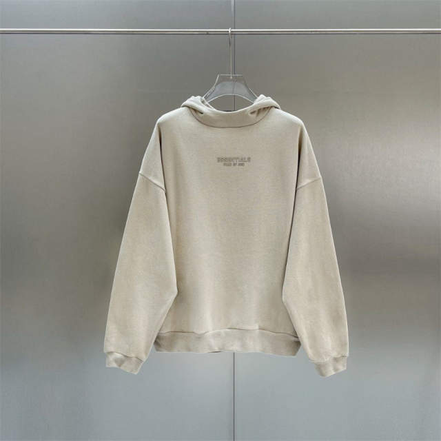 Essentials Fog Fear of God Small Rubber Logo Hoodies 4 Colors (Black/Burgundy/Green/Beige)