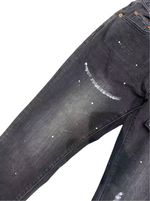 1:1 quality version Knife-bend Chalk Print Splash Ink Jeans 28642004