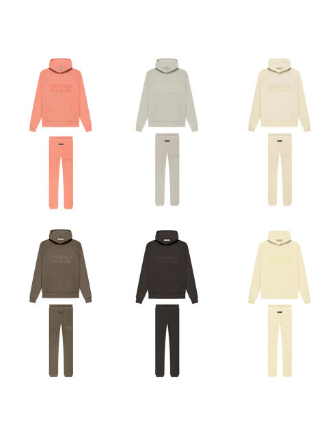 1:1 quality version Cubic Double Flocked Letter Logo Hoodie & Sweatpants Set 6 colors