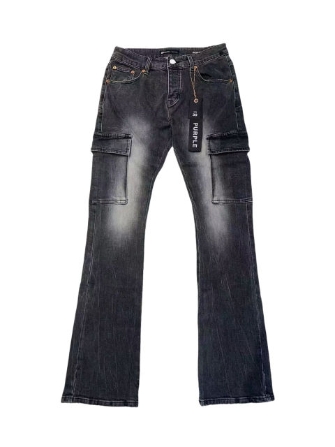 1:1 quality version Washed black Cargo Flared Jeans 28485584