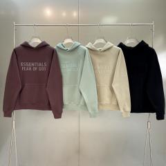 Fog Fear of God back Rubber Logo Hoodies 4 Colors (Black/Burgundy/Green/Beige)
