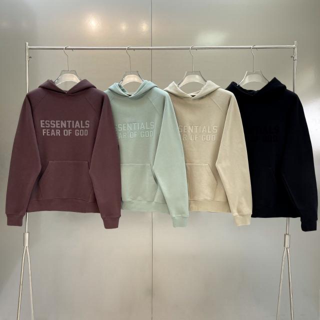 Fog Fear of God back Rubber Logo Hoodies 4 Colors (Black/Burgundy/Green/Beige)