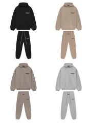 1:1 quality version 28383763 3D Silicone Letter Hoodie & Sweatpants Set 4 colors