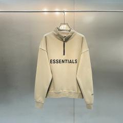Fear of God Half Zipper Essentials Crewneck Sweatshirt (Black/Gray/Beige/Khaki)
