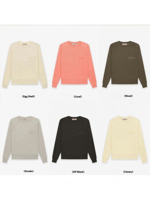 1:1 quality version Cubic Double Flocked Letter LOGO Crew Neck Sweatshirt 6 colors