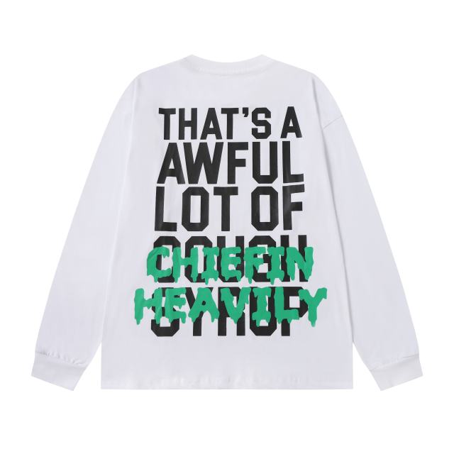 Big Head Cartoon Character Alphabet Print Long Sleeve T-Shirt 2 colors 28662828